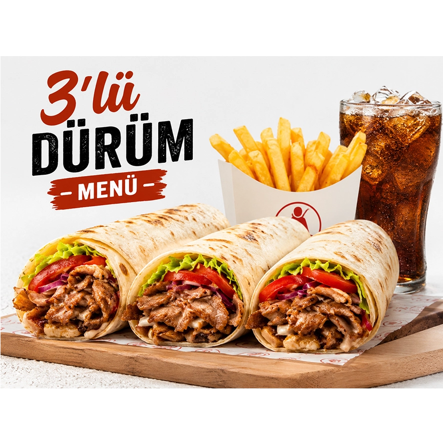 3’lü Dürüm Menü